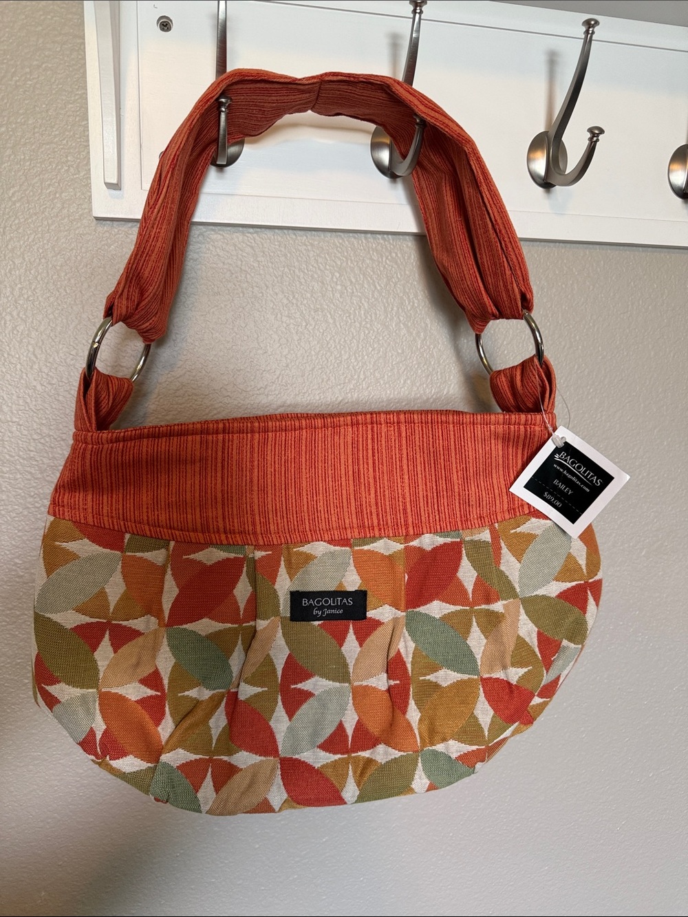 Orange Patterned Shoulder Bag